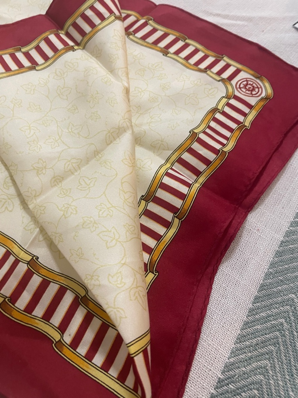 Elegant Burgundy and Cream Decorative Throw - Classic Striped Border